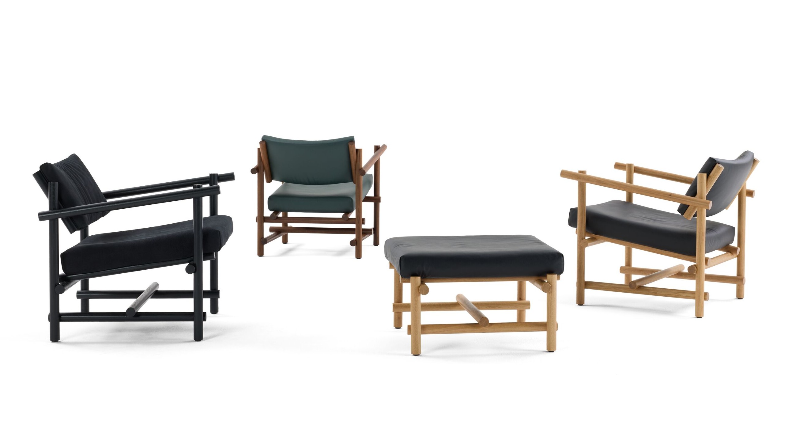 Muecke Lounge Chairs and Ottoman